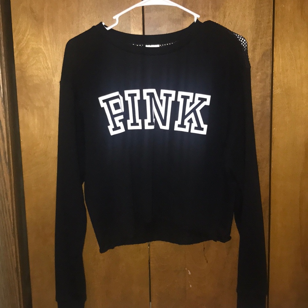 women’s black sweatshirt from pink